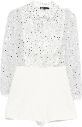 Maje Jumpsuit met verfraaide kraag - Wit