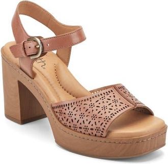 Earth Quinty Ankle Strap Platform Sandal in Med Natural at Nordstrom, Size 6.5