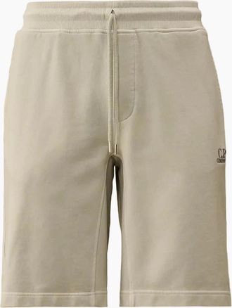 C.P. Company Mens Cotton Diagonal Fleece Resist Dyed Logo Bermudas - Tan - Size: 29/28/32