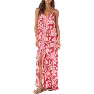 Maaji Candy Flowery Oasis Cover-Up Dress in Bright Red at Nordstrom Rack, Size Medium