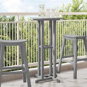 vidaXL Mesa De Bar Gris Claro 55 X 55 X 107 Cm Hdpe Vidaxl