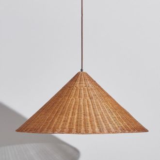 Maisons du monde L&aacute;mpara de techo c&oacute;nica de rat&aacute;n