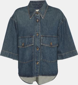 Khaite Blue Denim Cropped Jacket