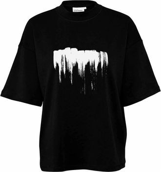 Karen by Simonsen Grafische Print Boxy Tee Meteorite - Dames - T-shirts - Zwart - 2XS - Tops