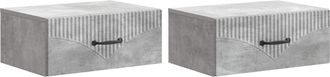 vidaXL Mesita De Noche De Pared 2 Uds. Gris Hormig&oacute;n 49 X 34,5 X 20 Cm Vidaxl