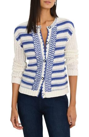 Nic+Zoe Painted Porcelain Cardigan in Blue Multi at Nordstrom, Size Xx-Large