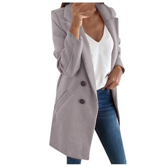 Generic Women Soft Touch Jackets Ladies Outdoor Coats Outerwear Coat Elegant Wool Woman Coat Blend Female Long Slim Jacket Coats Long Womens Coat And Windbrea