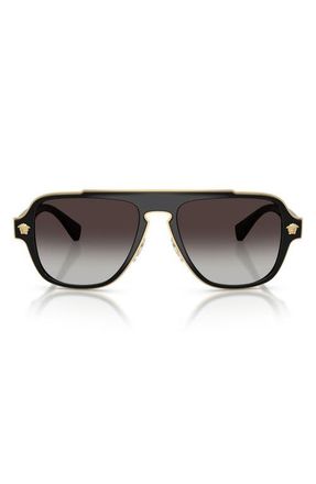 Versace 56mm Square Sunglasses in Black/grey Gradient at Nordstrom