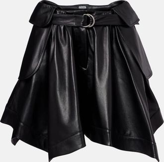 Loewe Double L belted leather miniskirt