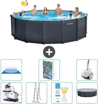 Intex Piscina Graphite Panel Redonda - 478x124 Cm - 8-piezas S616