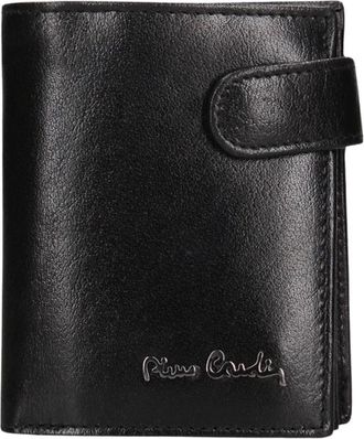 Pierre Cardin Leren portemonnee met drukknoop - Heren - Accessoires - Zwart - Maat: ONE Size Leer