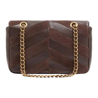 Valentino Tassen, Dames, Bruin, ONE Size, Leer, Medium Shoulder Bag Djuna