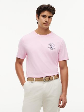 Tommy Hilfiger Mens Palm Tree Logo T-Shirt - Pink - XXXL