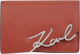 Karl Lagerfeld K/Signature Kleine Portemonnee - Dames - Portefeuilles - Rood - ONE Size - Leer - Accessoires