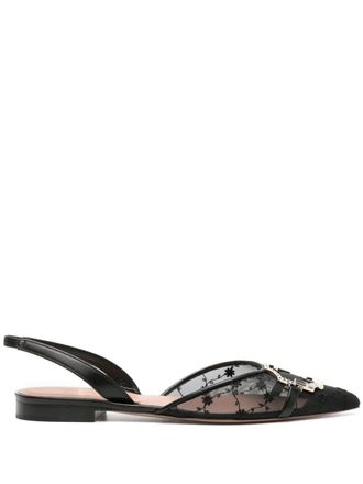Malone Souliers Misha verschönert Mesh Slingback Ballet Flats Flats