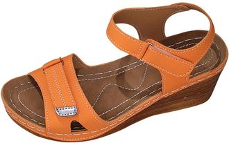 Generic Ladies Wedge Sandals Breathable Casual Womens Sandals Open Toe Stylish Solid Color Versatile Comfortable Lightweight Strappy Sandal Summer Beach