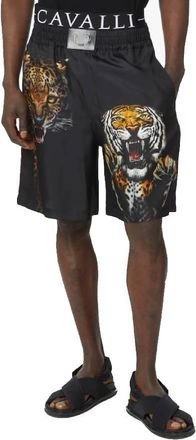 Roberto Cavalli Animal Print Track Shorts, Brand Size 52 ( Waist Size 36 )
