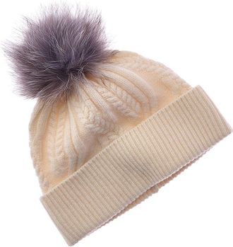 Amicale Cashmere Winding Cable Cuff Wool & Cashmere-Blend Hat