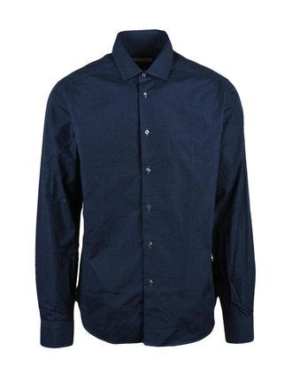 Deuxieme Shirt Midnight Blue Cotton Men Shirt