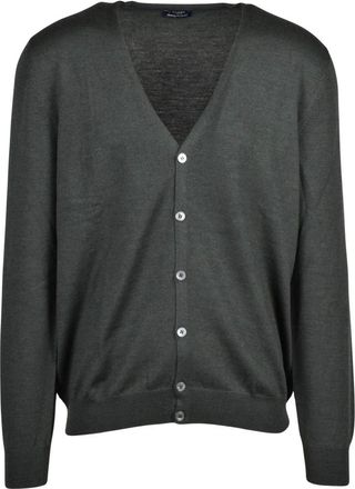 Barba V-hals Vest - Heren - Truien - Groen - Maat: 2XL Wol
