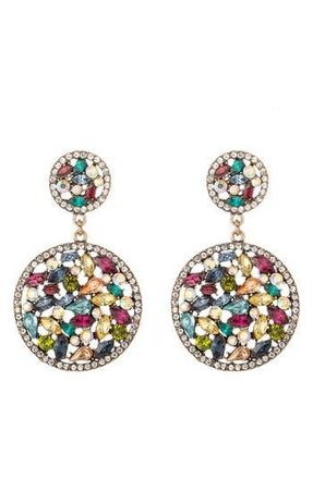 Eye Candy Los Angeles Polar Crystal Statement Earrings in Gold at Nordstrom Rack