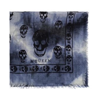 Alexander McQueen Alexander McQueen, Scarves, male, Blue, Size: ONE SIZE Skull Motif Scarf