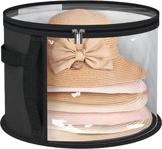 No Brand Caja Para Sombreros De Una Pieza Con Tapa, Caja Redonda Para Guardar Sombreros, Bolsa De Almacenamiento De Viaje, Ligera Y Transpirable Para El Hogar 