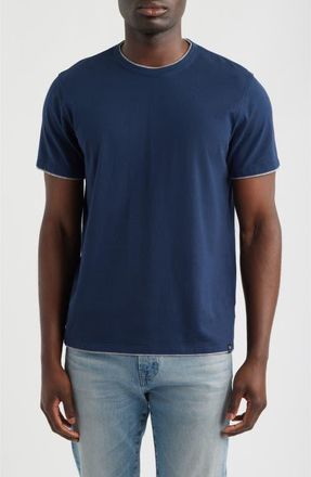 AG - Adriano Goldschmied Como Double Layer Crewneck T-Shirt in Deep Navy/heather Grey at Nordstrom, Size Xx-Large