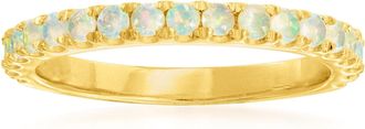Ross-Simons 2mm Opal Ring in 18kt Gold Over Sterling