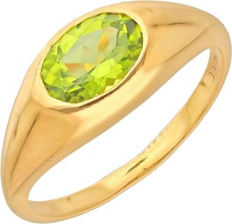 Tiramisu Gold Plated Over Silver Peridot Solitaire Rings