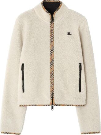 Burberry Cropped Wool-cashmere Blend Fleece Jacket