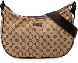 Gucci Pre-owned Cross Body Bags, female, Brown, Size: ONE SIZE Pre-owned Printed Hobo Bag