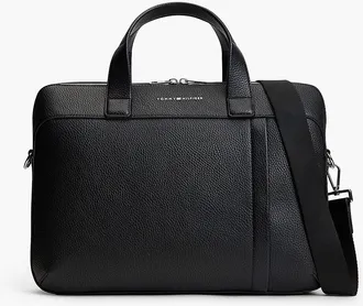 Tommy Hilfiger Mens Pebbled Laptop Bag - Black