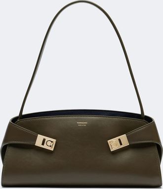 Ferragamo Hug East-West Small leather shoulder bag