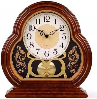 OEM Reloj De Sobremesa De Madera A Pilas Con Mecanismo Silencioso - Dise&ntilde;o Vintage Para Sal&oacute;n, Oficina, Estanter&iacute;a O Decoraci&oacute;n De Chimenea