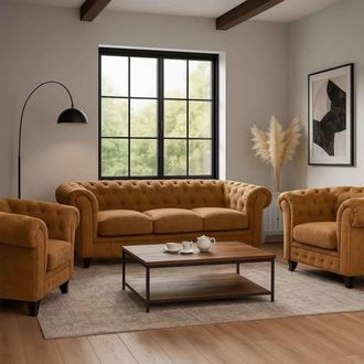 Wanderlust Deco Sof&aacute; chesterfield de 3 plazas 199 x 82 x 76h cm