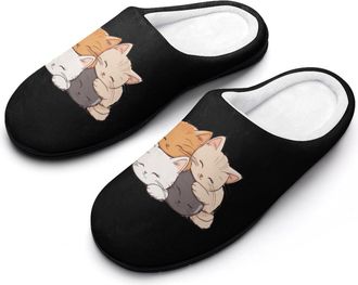 Generic Cute Cats Mens Slippers Comfortable And Non-slip Cotton Slipper Shoe for House