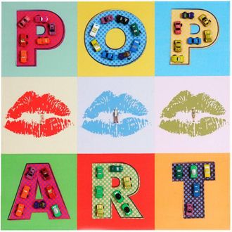 Hhg Hhg - Nunca Usado] Cuadro Lienzo Pop Art + Coches, Pintura Mural Cuadro 3d Xl, 60x60cm