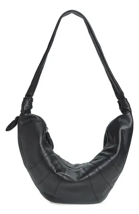 Christophe Lemaire Large Croissant Leather Bag in Black at Nordstrom