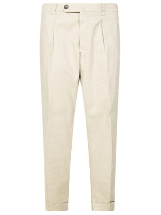 Berwich Linen Blend Overfit Pleated Pants