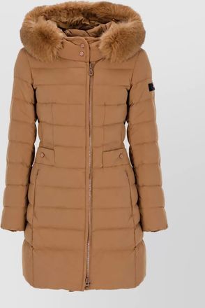 Peuterey fur trim long quilted down puffer jacket