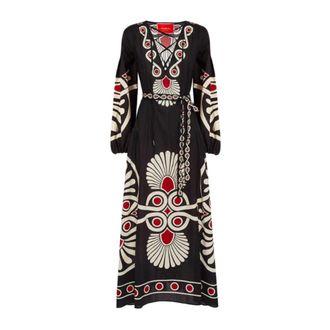 La DoubleJ Viviana Jurk - Dames - Maxi kleedjes - Veelkleurig - M - Katoen - Kleedjes