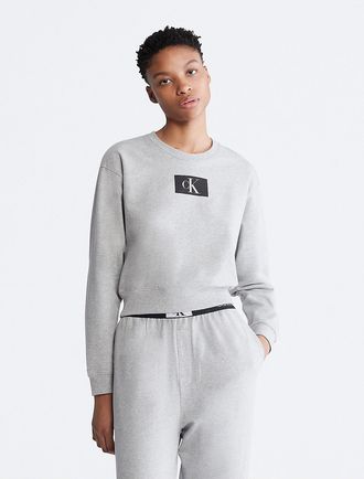 Calvin Klein Womens Calvin Klein 1996 Lounge Sweatshirt - Grey - XS