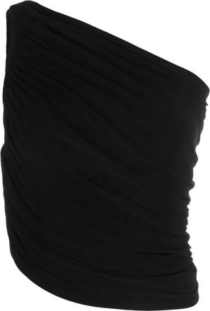Norma Kamali Diana Ruched One-Shoulder Top - Dames - Tops zonder mouwen - Zwart - M - Polyester - Tops