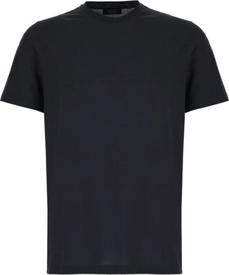 Zanone Casual Katoenen T-Shirt voor Mannen - Heren - T-shirts - Blauw - M - Katoen - Tops