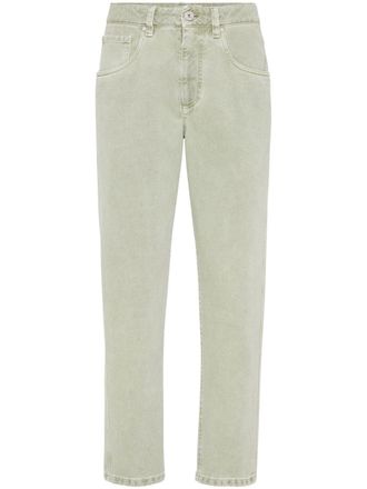 Brunello Cucinelli Jeans met toelopende pijpen - Groen