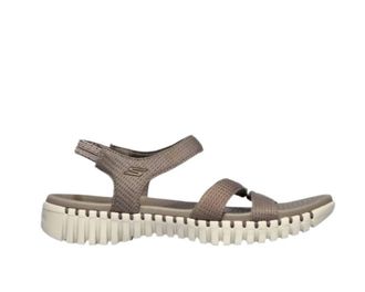 Skechers Womens Go Walk Smart-Flirty Sandal In Dark Taupe