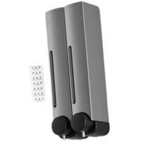 OEM Dispensador Compacto De Jab&oacute;n Y Champ&uacute; Para Ba&ntilde;o, Oficina U Hotel, Color Plata, Doble Cabezal. - Crezuo