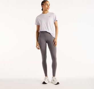 New Balance Donna RC Essential T-Shirt in Viola, Maglia di Poliestere, Taglia XL