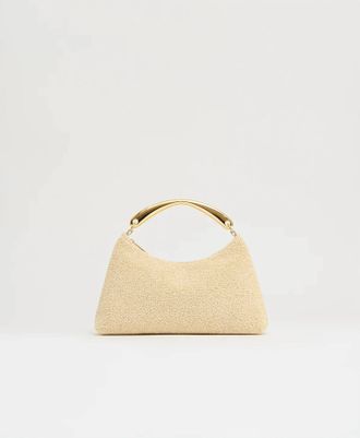 Mansur Gavriel Womens Metal Handle Rhea Bag In Jasmine Textured Raffia